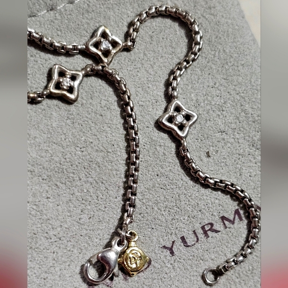 David Yurman Dainty Silver and Gold Bracelet - Picture 1 of 9